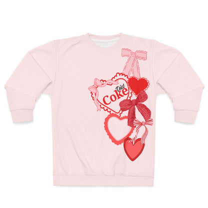 Diet Coke Hearts & Bows Sweatshirt — Cute Soda Logo All-Over Print