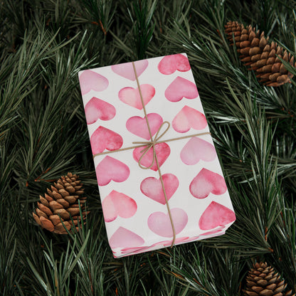Shades of Pink Heart Wrapping Paper — Coquette Gift Wrap