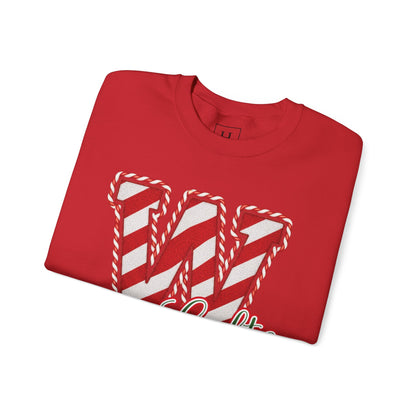 Candy Cane "W" - Colts; Christmas Sweatshirt - Unisex