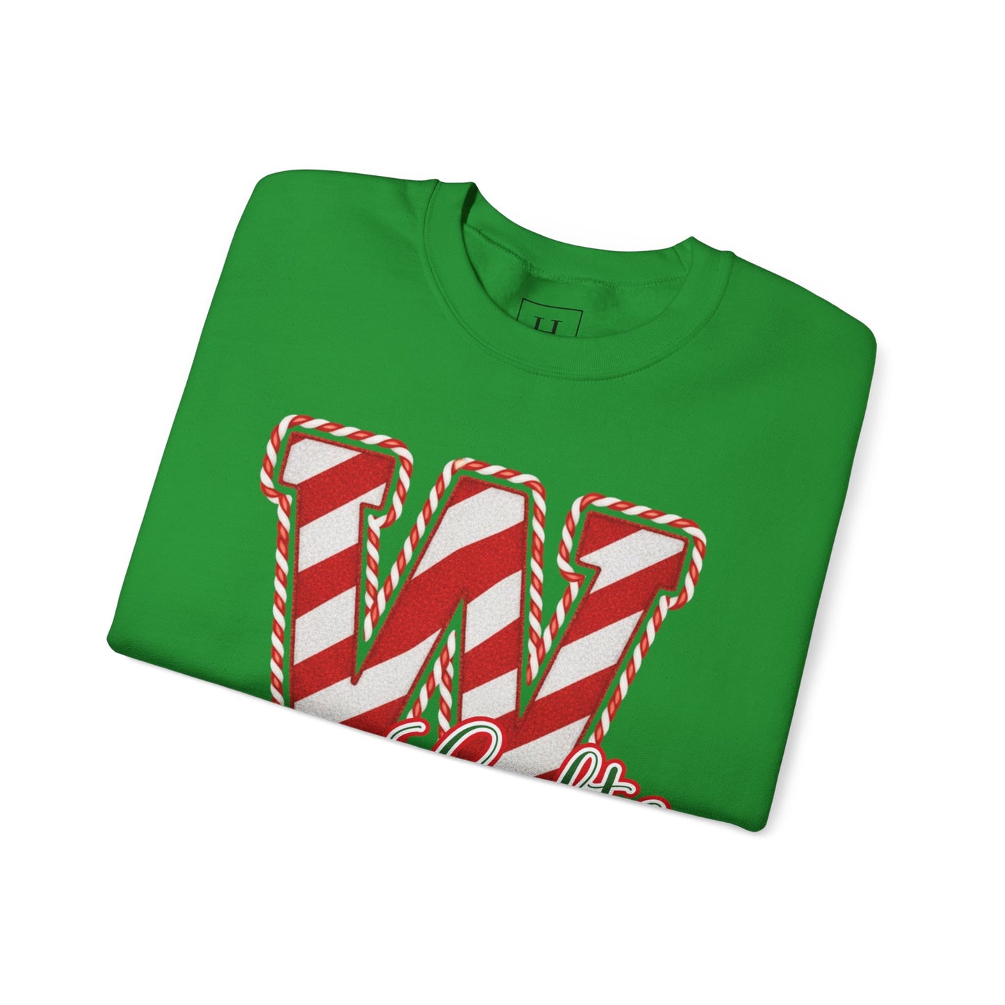 Candy Cane "W" - Colts; Christmas Sweatshirt - Unisex