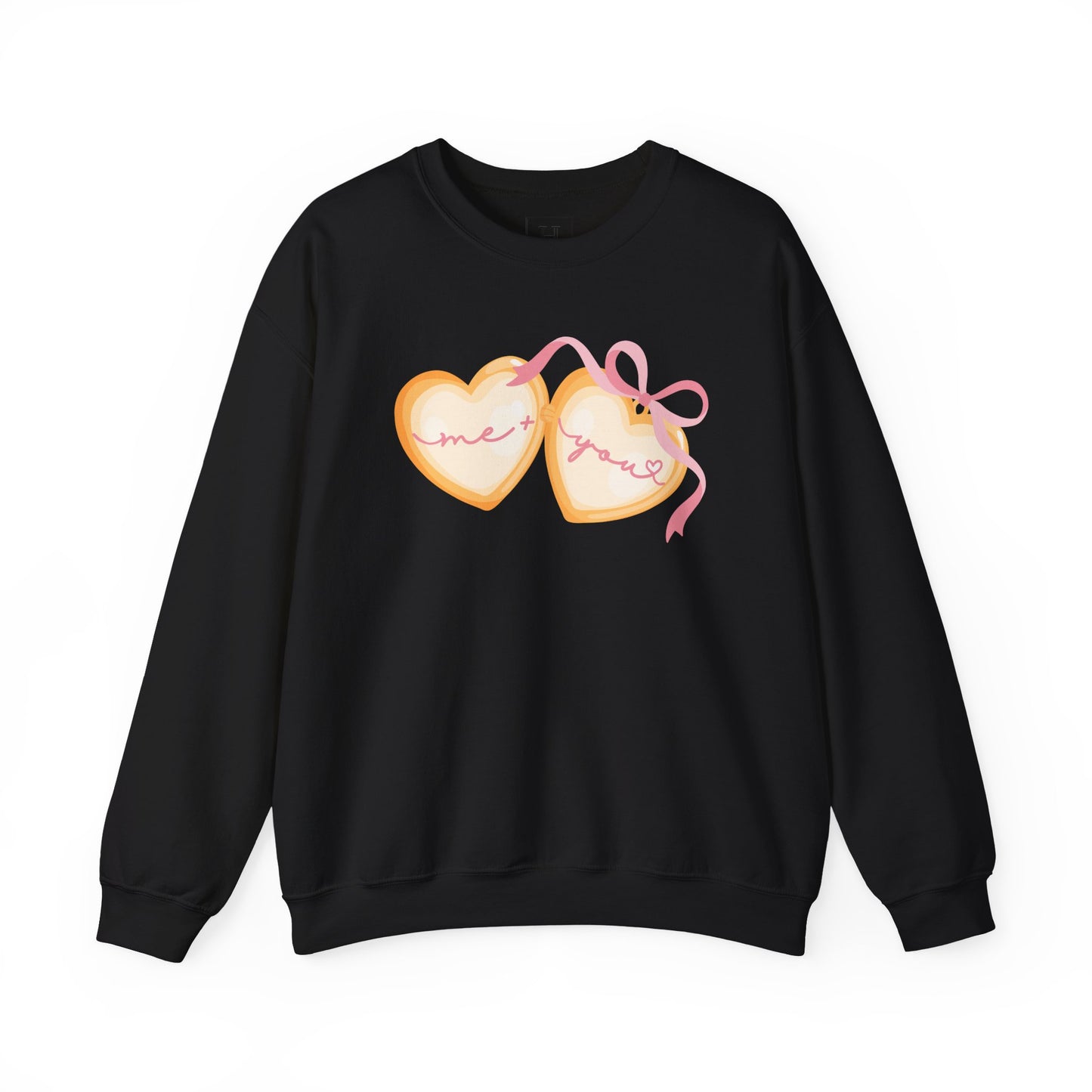 Me + You Heart Locket with Pink Bow Sweatshirt