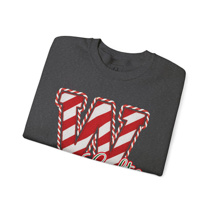Candy Cane "W" - Colts; Christmas Sweatshirt - Unisex