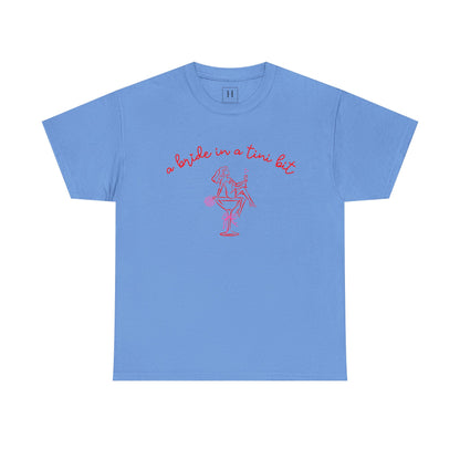 Bride in a Tiny Bit Martini Tee — Wedding Bachelorette Party Shirt with Bouquet & Hearts