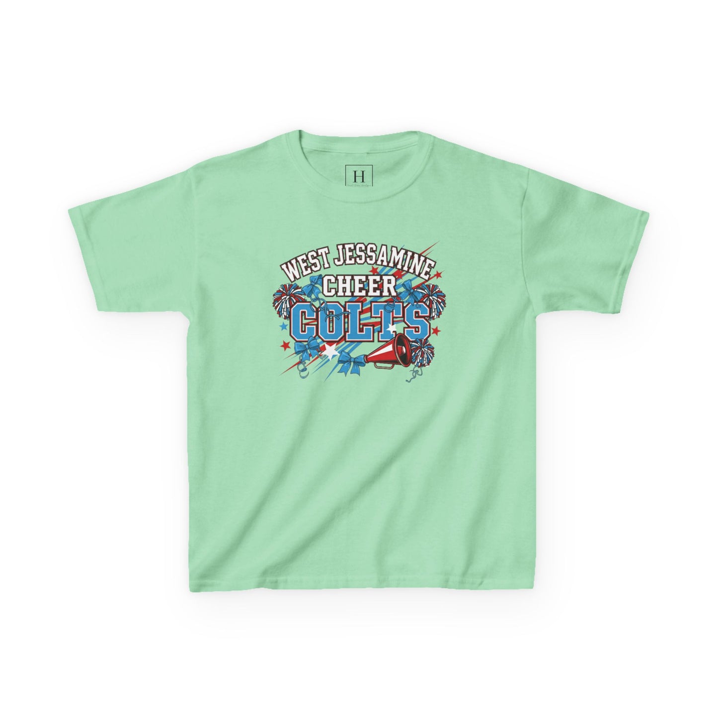 YOUTH - - West Jessamine Cheer COLTS - Poms, Bows, Stars - Unisex Shirt