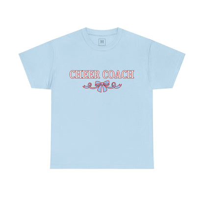 Cheer Coach (RED) Coquette Bow Unisex Heavy Cotton Tee