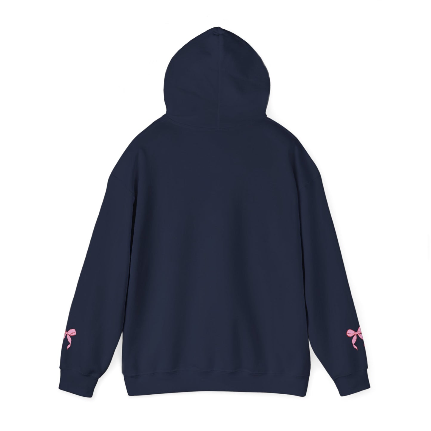 Coquette Pink Center Bow Pullover Hoodie with Bow Sleeves