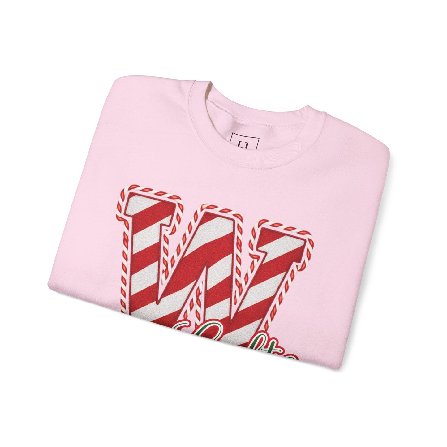Candy Cane "W" - Colts; Christmas Sweatshirt - Unisex