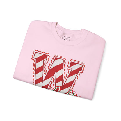 Candy Cane "W" - Colts; Christmas Sweatshirt - Unisex