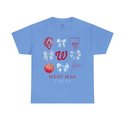 West Jessamine Colts Coquette Basketball Bows - Unisex Tee