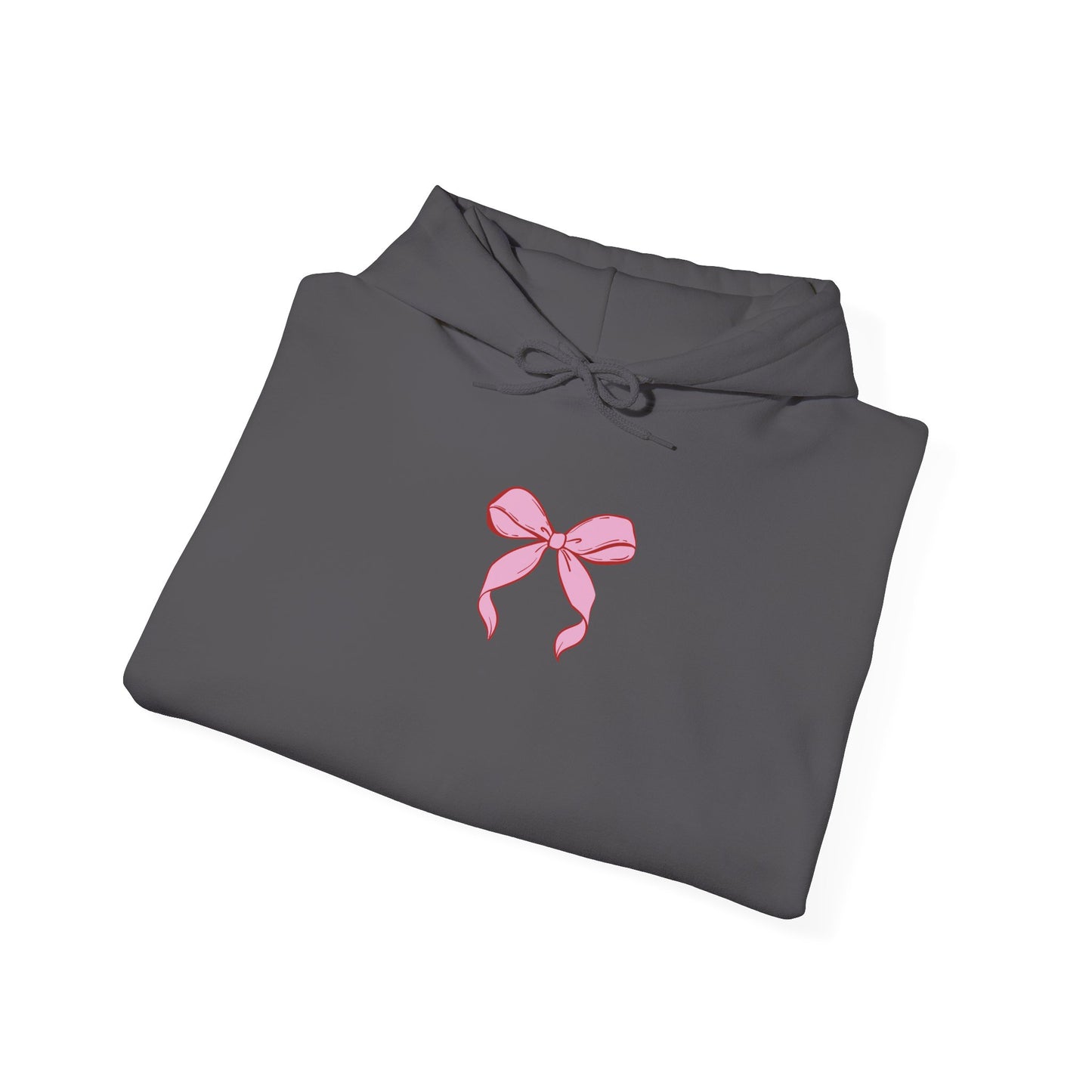 Coquette Pink Center Bow Pullover Hoodie with Bow Sleeves