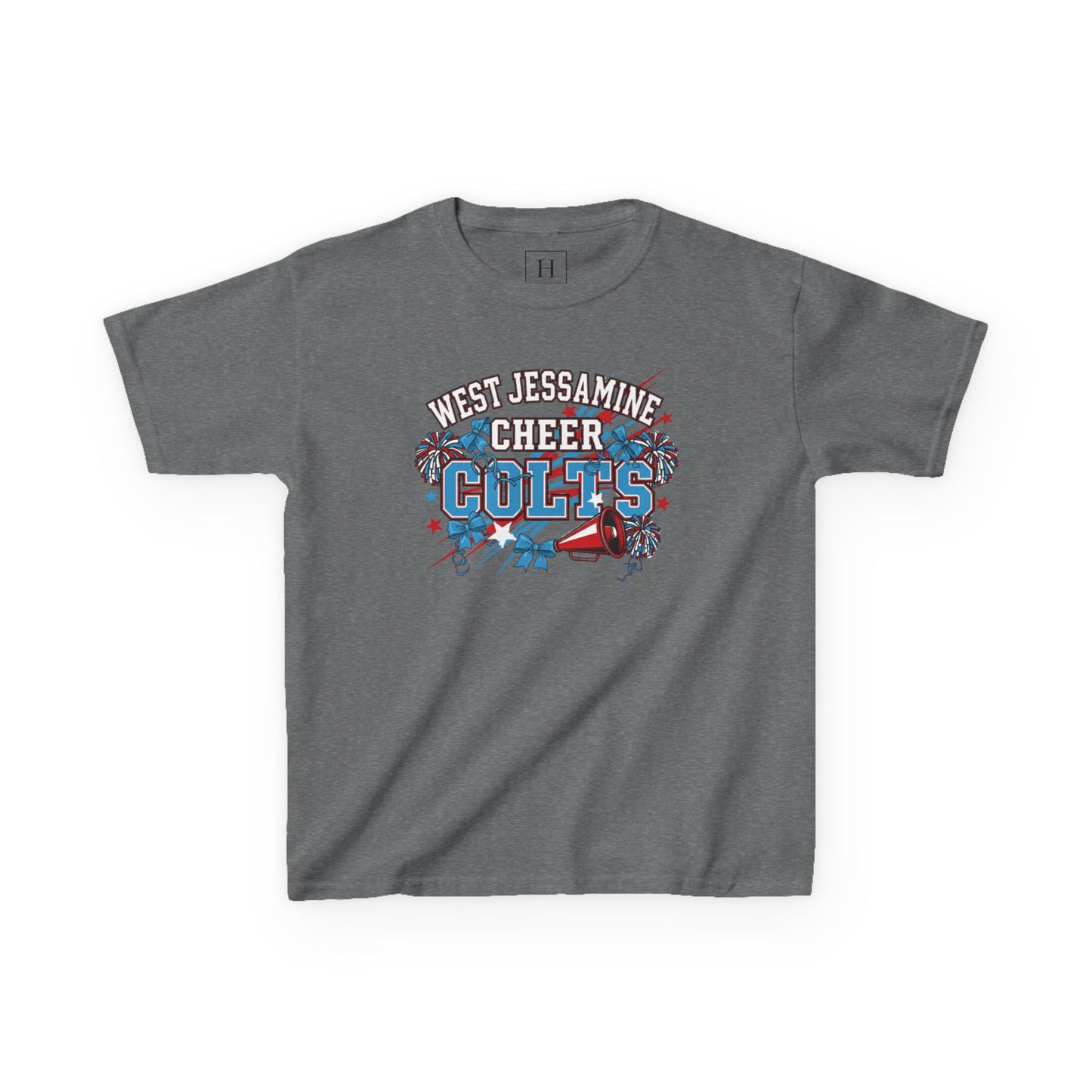 YOUTH - - West Jessamine Cheer COLTS - Poms, Bows, Stars - Unisex Shirt
