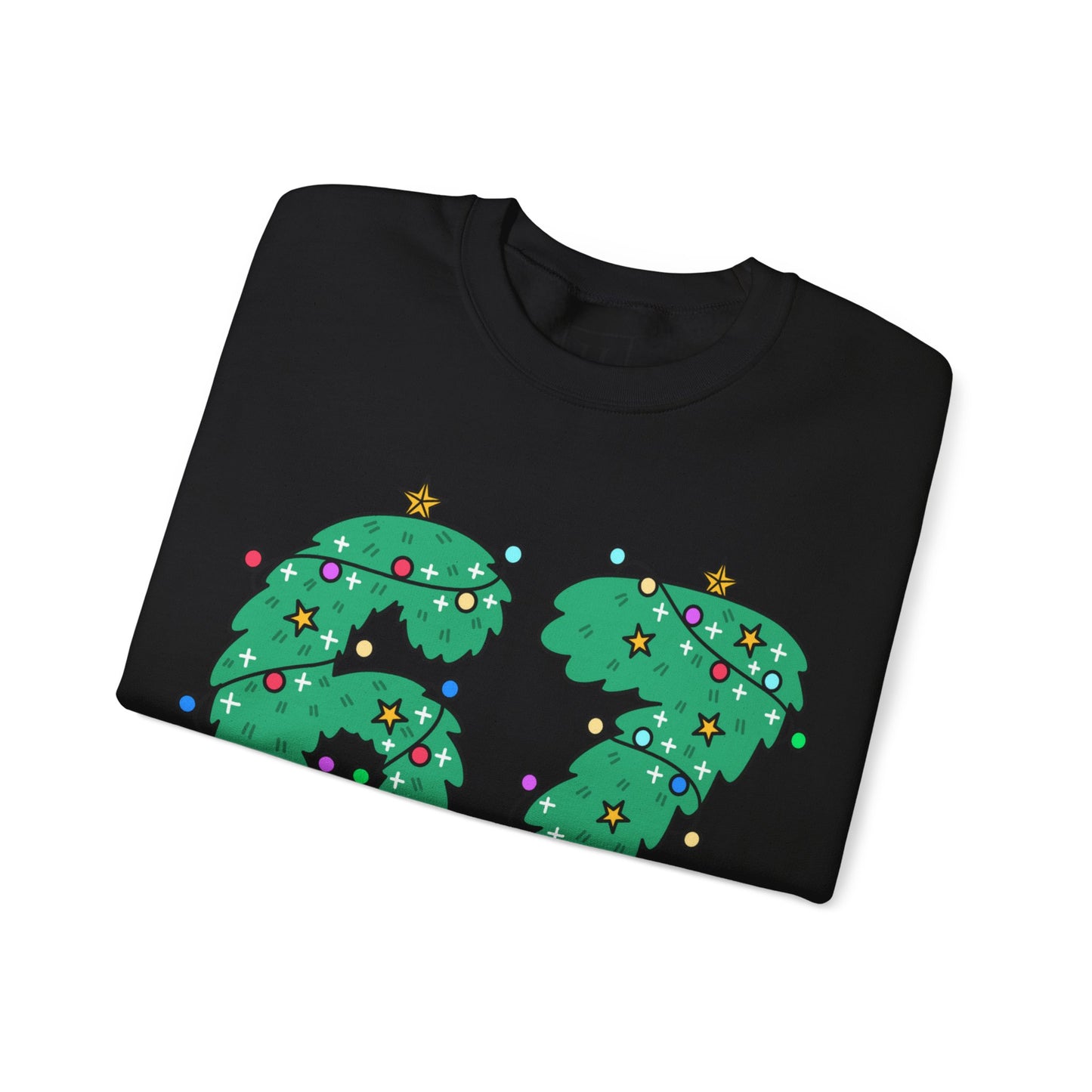 Wreath with Lights and Stars 6 7  - Christmas Sweatshirt - Unisex