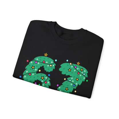 Wreath with Lights and Stars 6 7  - Christmas Sweatshirt - Unisex