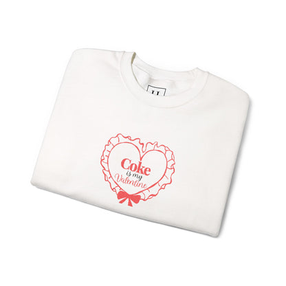 Valentine Heart 'Coke Is My Valentine' Crewneck Sweatshirt -Embroidered