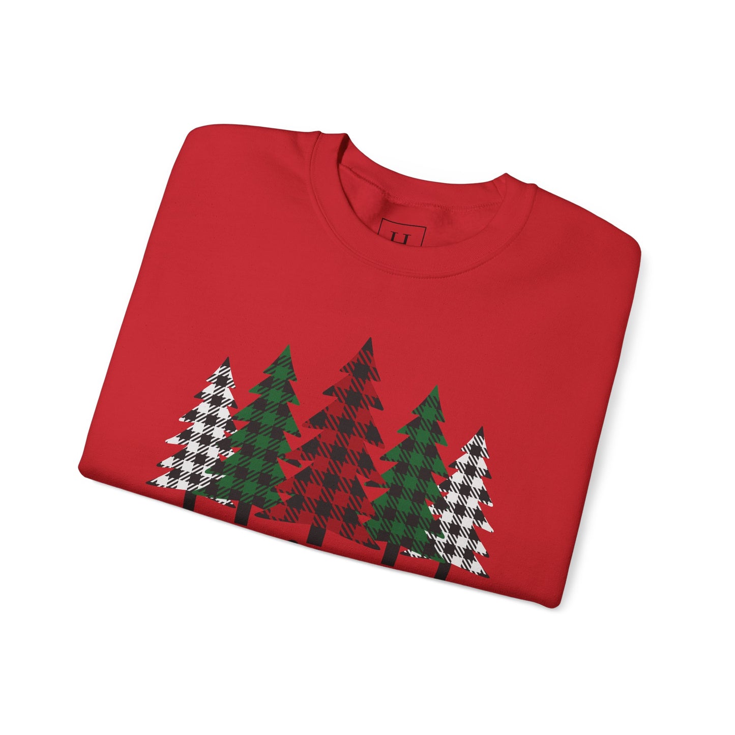 Merry Christmas Plaid Trees Sweater