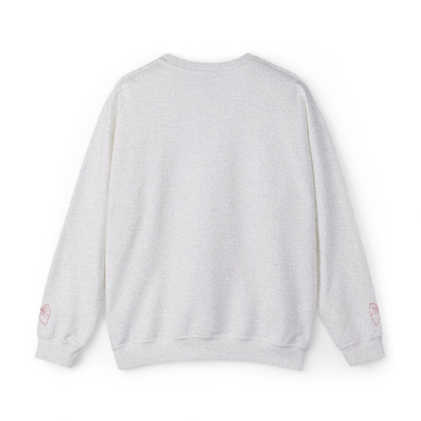 Valentine Heart 'Diet Coke' with Red Bows on Left & Right Sleeves Crewneck Sweatshirt -Embroidered