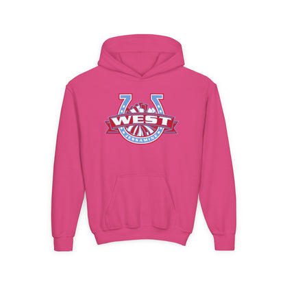 YOUTH Hoodie -- Cheerleading Unisex Tee - West Jessamine Horseshoe Logo with Poms