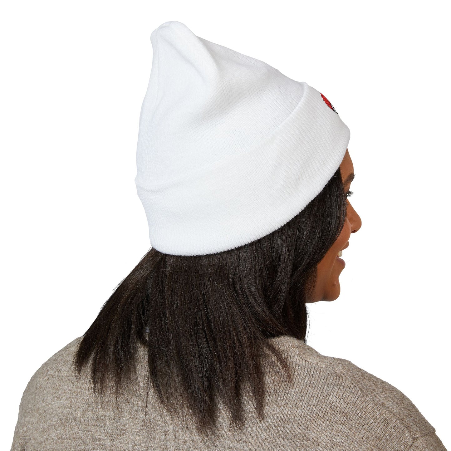 "Diet Coke" Heart Embroidered Cuffed Beanie — Classic Script Winter Hat