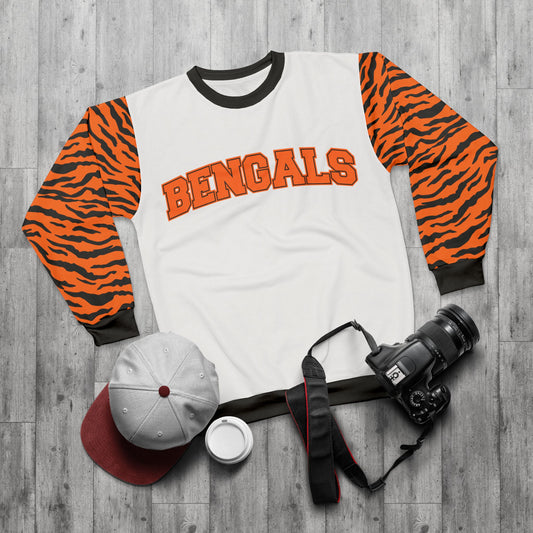 Cincinnati Bengals Tiger Print Sleeves Sweatshirt - AOP