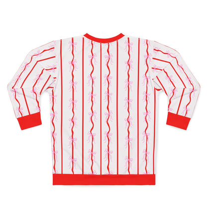"I Need A Coke" Bows & Stripes Sweatshirt — Cute Soda Logo All-Over Print