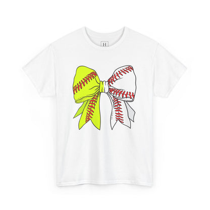 Softball Baseball Bow Unisex Tee - Sports Mama