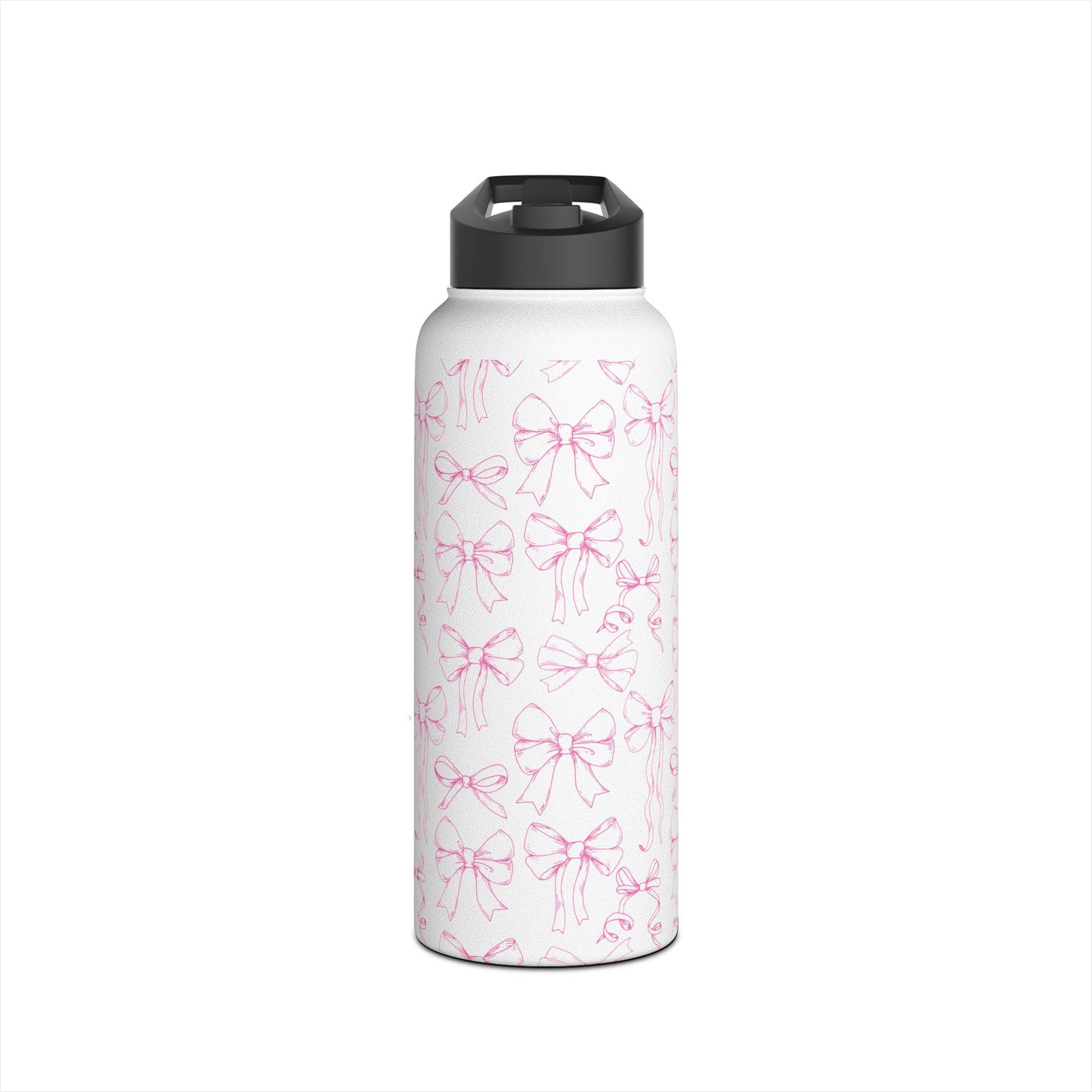 Pink Bow Pattern Stainless Insulated Water Bottle