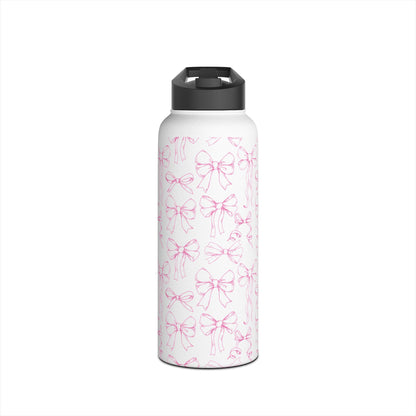 Pink Bow Pattern Stainless Insulated Water Bottle
