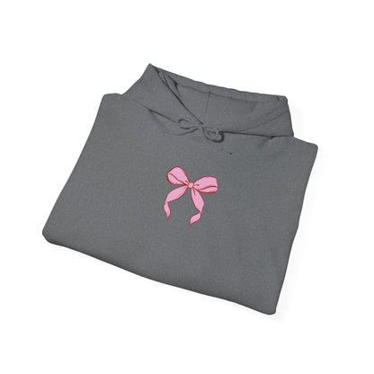 Coquette Pink Center Bow Pullover Hoodie with Bow Sleeves