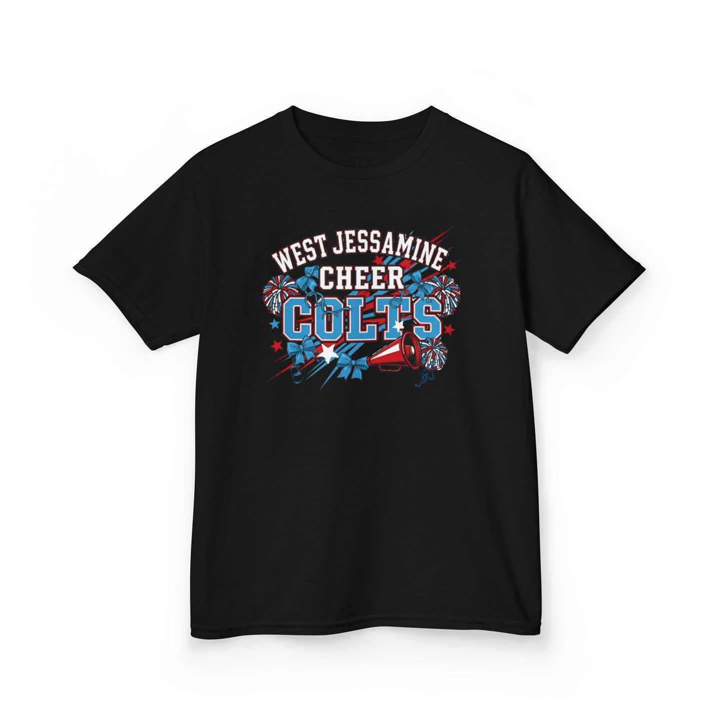YOUTH - - West Jessamine Cheer COLTS - Poms, Bows, Stars - Unisex Shirt