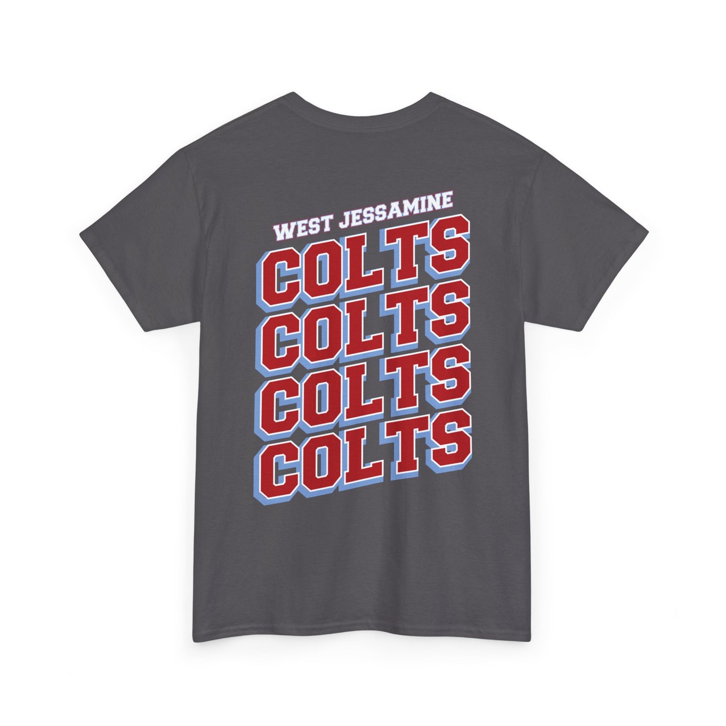(W) Logo on Front; West Jessamine COLTS on Back —  Front & Back Unisex T-Shirt