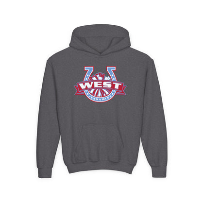 YOUTH Hoodie -- Cheerleading Unisex Tee - West Jessamine Horseshoe Logo with Poms