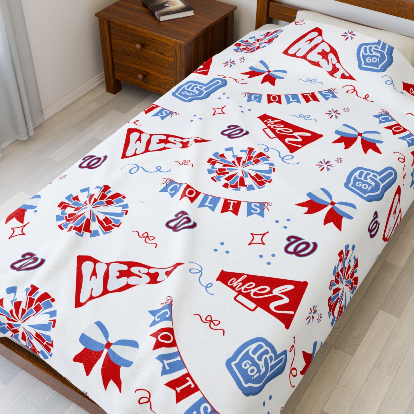 West Jessamine Colts Cheer & Bow Blanket