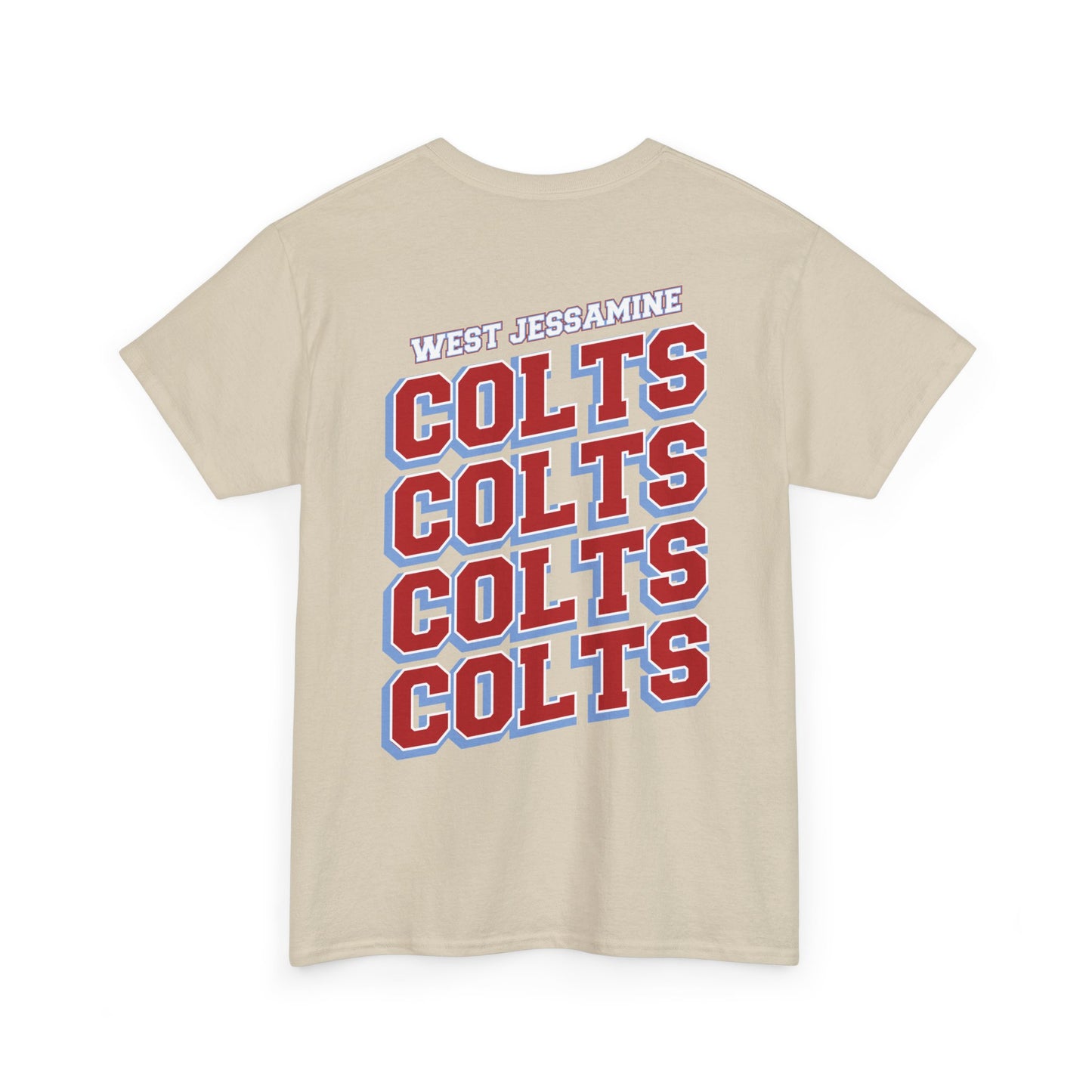 (W) Logo on Front; West Jessamine COLTS on Back —  Front & Back Unisex T-Shirt
