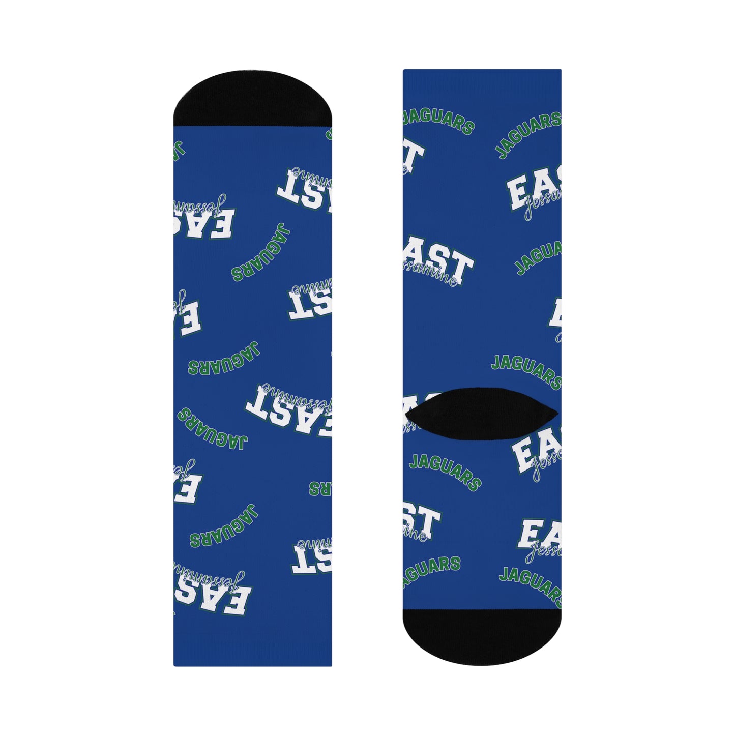 East Jessamine Jaguars Cushioned Crew Socks — Blue Team Spirit Athletic Socks