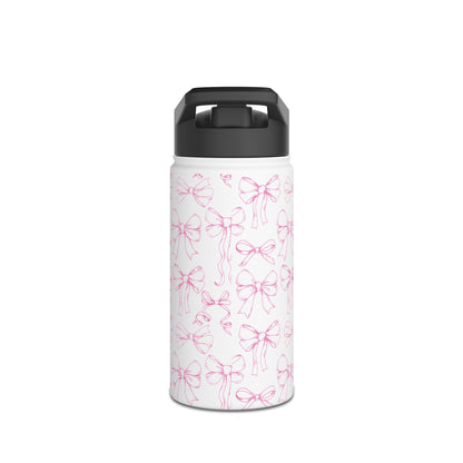 Pink Bow Pattern Stainless Insulated Water Bottle