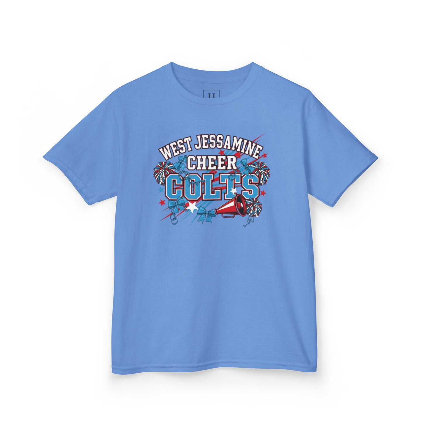 YOUTH - - West Jessamine Cheer COLTS - Poms, Bows, Stars - Unisex Shirt