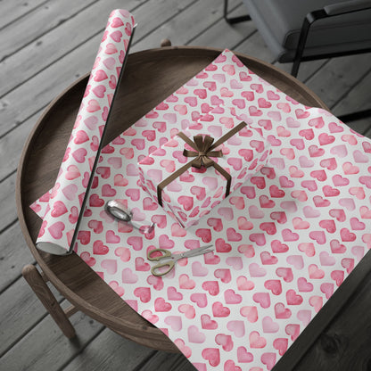 Shades of Pink Heart Wrapping Paper — Coquette Gift Wrap