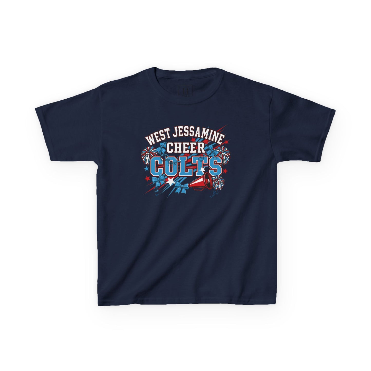 YOUTH - - West Jessamine Cheer COLTS - Poms, Bows, Stars - Unisex Shirt