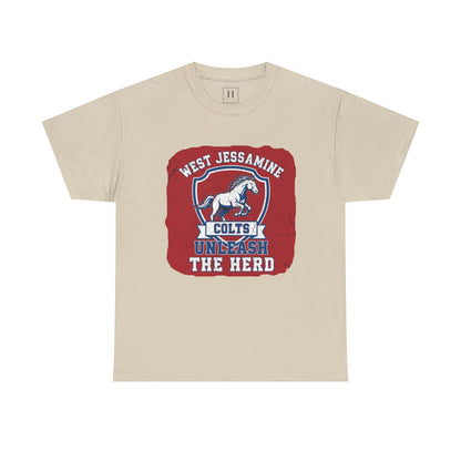 West Jessamine Colts - Unleash The Herd - Red BG Unisex Shirt