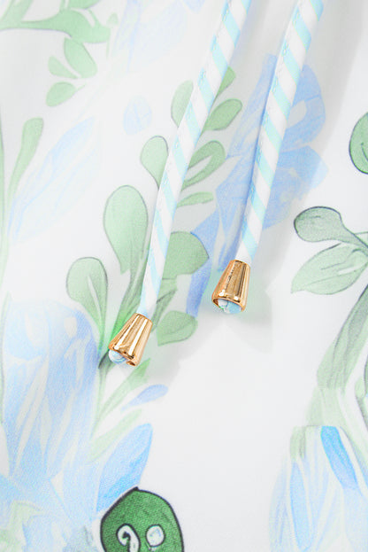 Orange Floral Contrast Edge Layered Short Sleeve Mini Dress