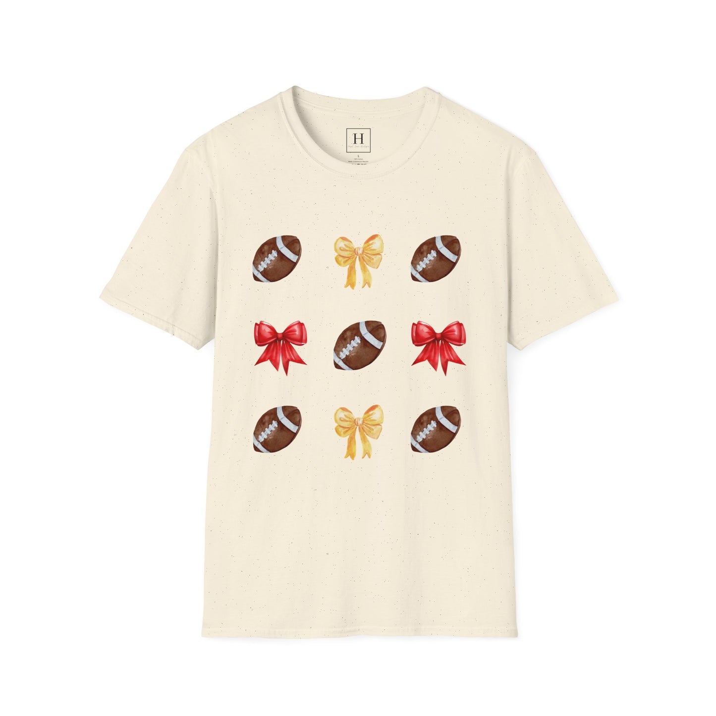 Bows & Football T-Shirt (Front Only)