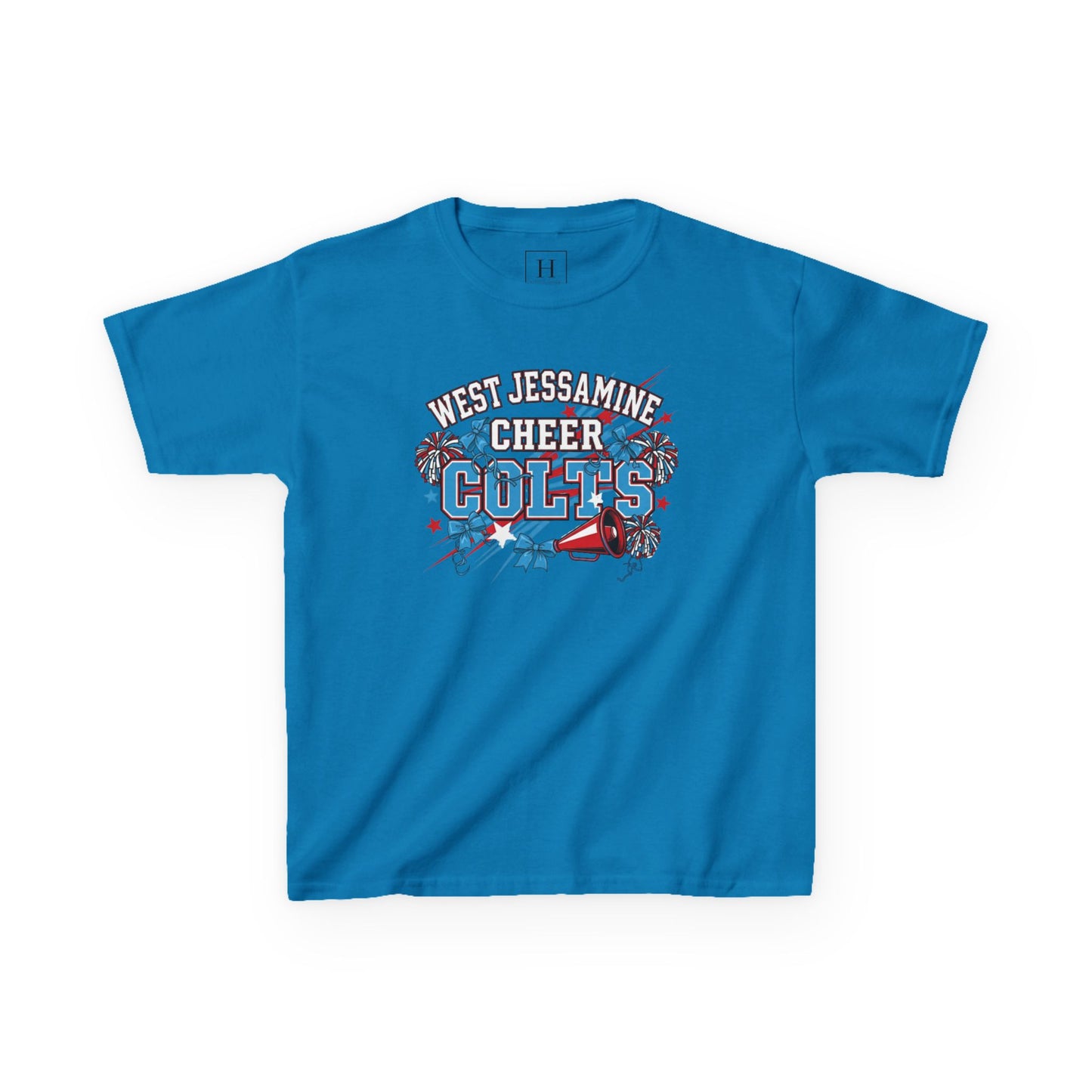YOUTH - - West Jessamine Cheer COLTS - Poms, Bows, Stars - Unisex Shirt