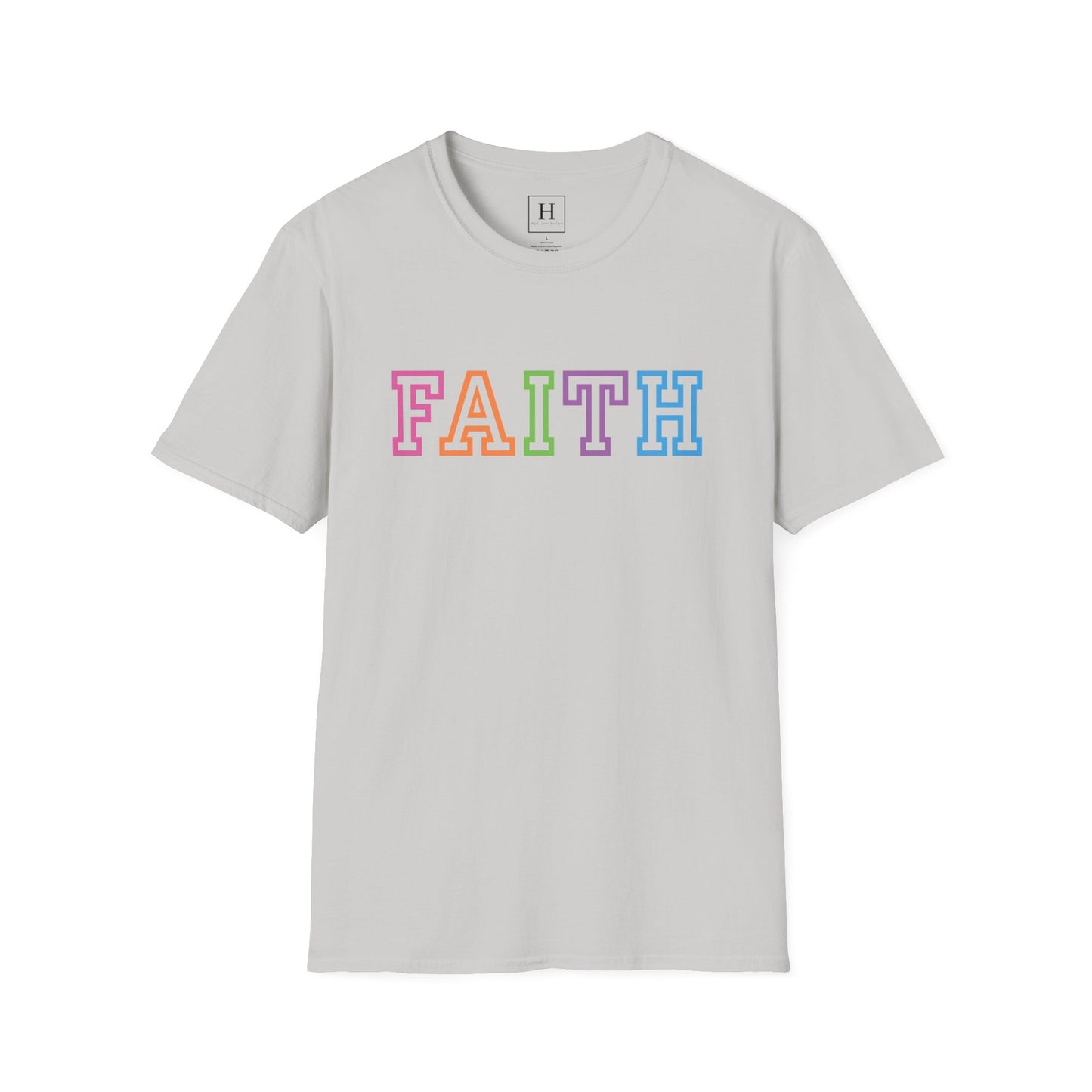 Bright Rainbow Color Faith Christian T-shirt