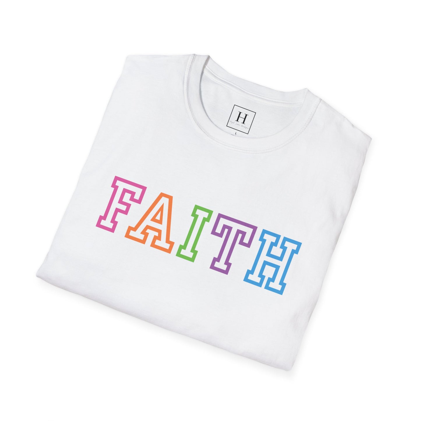 Bright Rainbow Color Faith Christian T-shirt