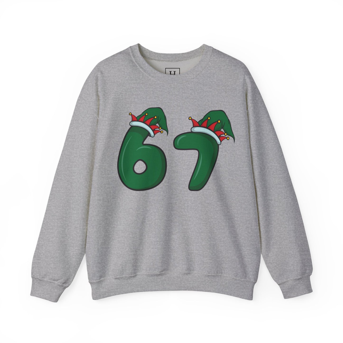 Green & Red Elf Hat 6 7  - Christmas Sweatshirt - Unisex