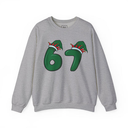 Green & Red Elf Hat 6 7  - Christmas Sweatshirt - Unisex