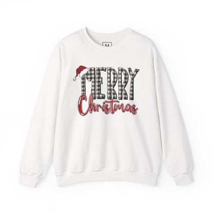 Merry Christmas Buffalo Check  -- Unisex Sweatshirt