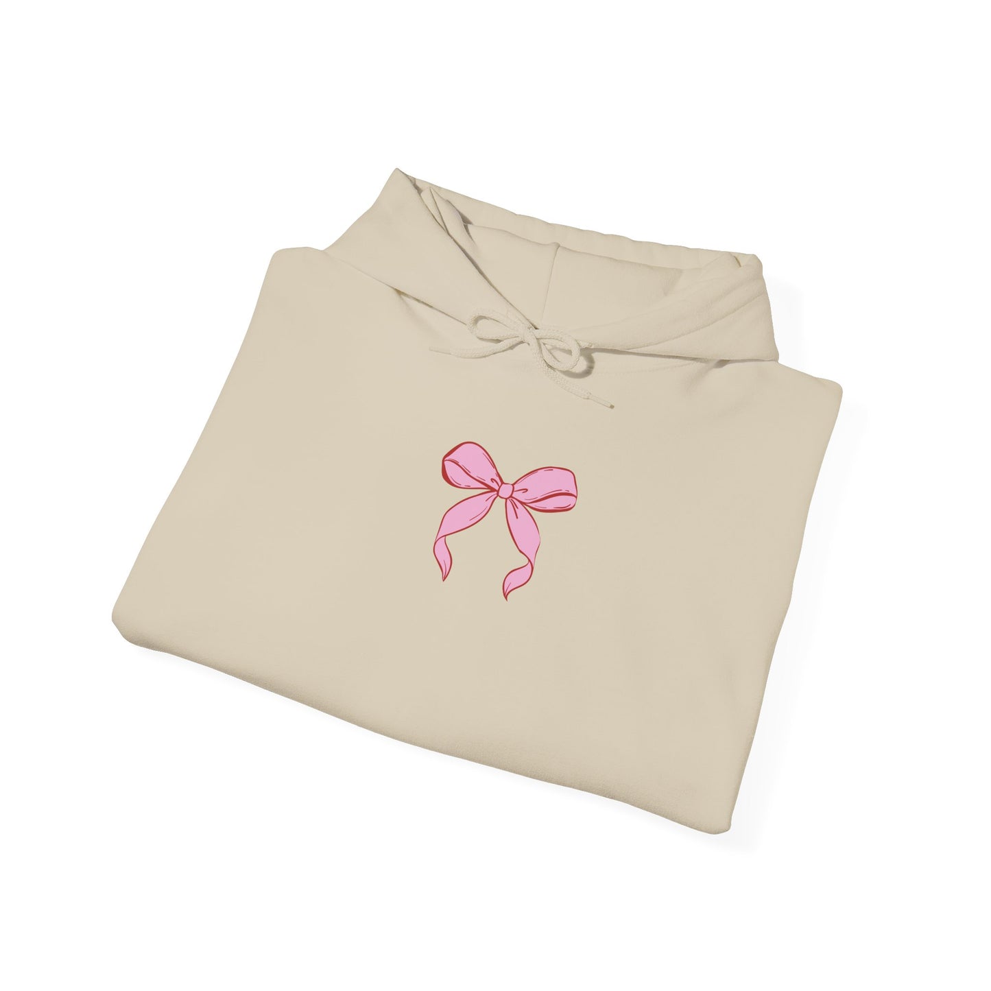 Coquette Pink Center Bow Pullover Hoodie with Bow Sleeves