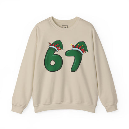 Green & Red Elf Hat 6 7  - Christmas Sweatshirt - Unisex