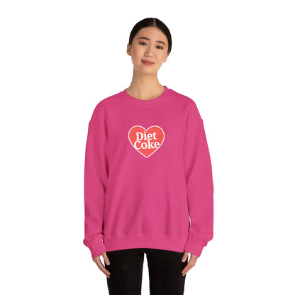Valentine Heart 'Diet Coke' with Red Bows on Left & Right Sleeves Crewneck Sweatshirt -Embroidered